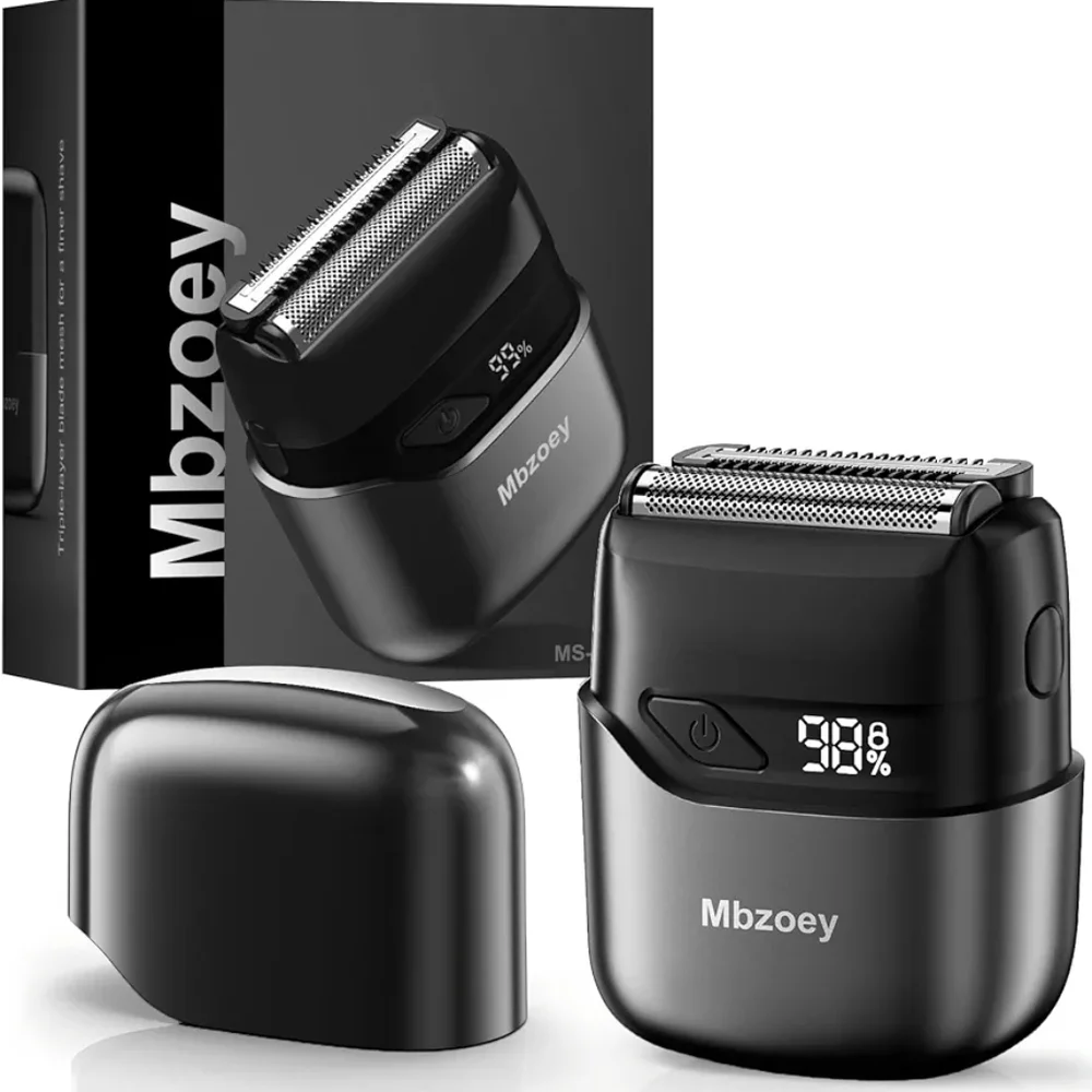 Mbzoey Electric Foil Shavers for Men: Mini Electric Razor for Face IPX7 Waterp